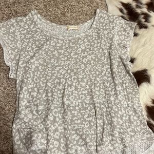 Grey and white cheetah print top